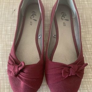 Burgundy flats